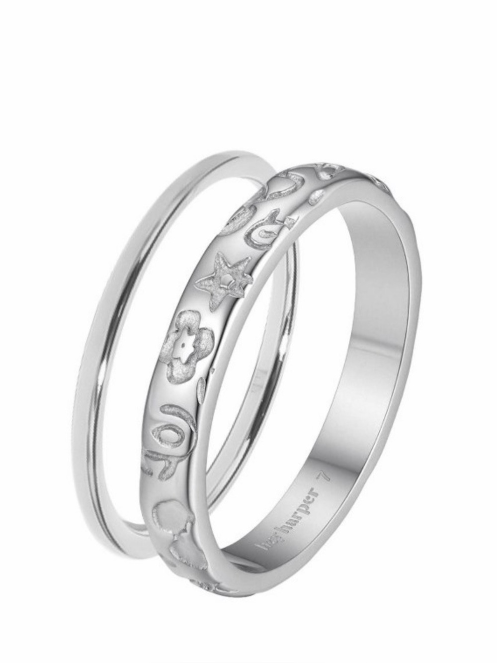 Hey Harper Aurie Ring Set Silver Size 8 Msrp $50
